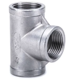 316 Stainless Steel BSP Threaded Tees - Female