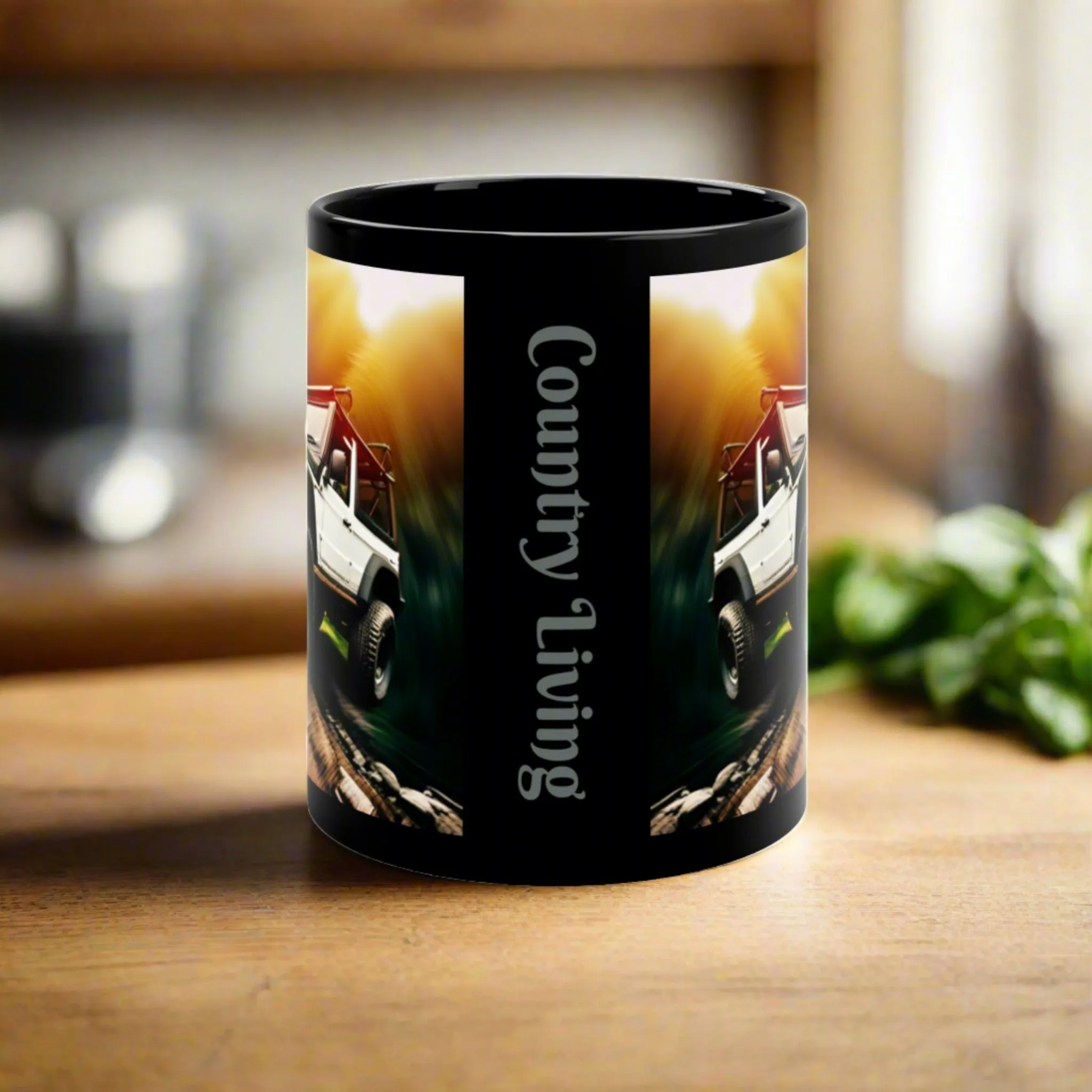 4x4 Getaway Country Mug Black Coffee Mug, 11oz