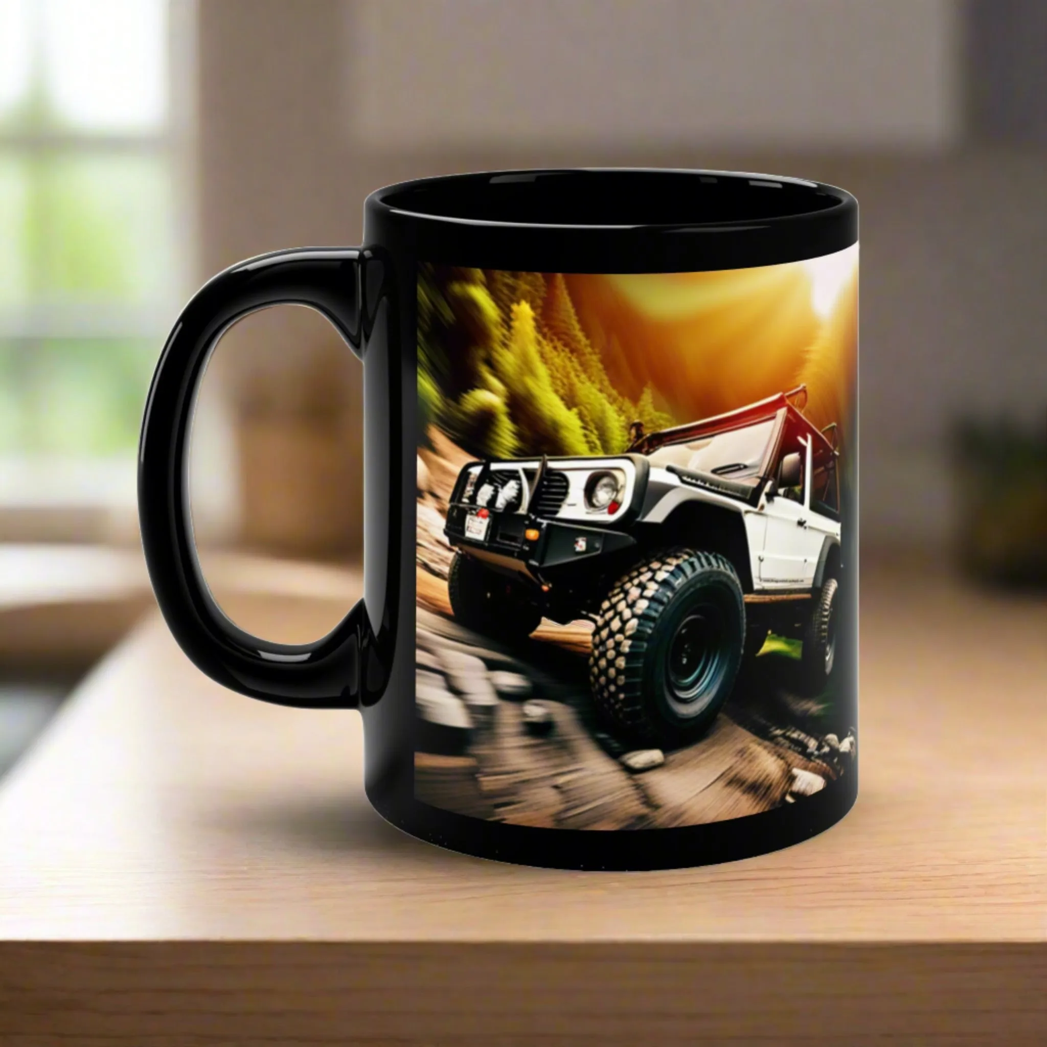 4x4 Getaway Country Mug Black Coffee Mug, 11oz