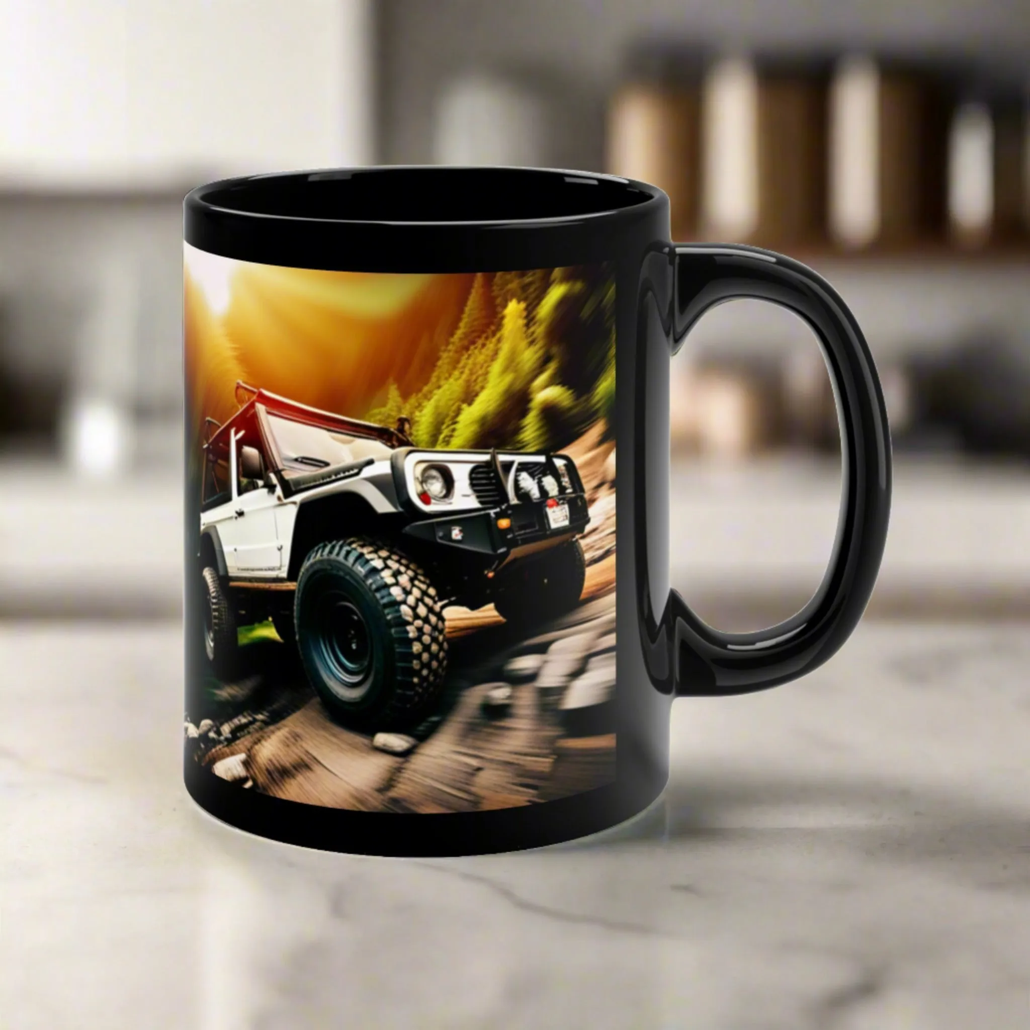 4x4 Getaway Country Mug Black Coffee Mug, 11oz