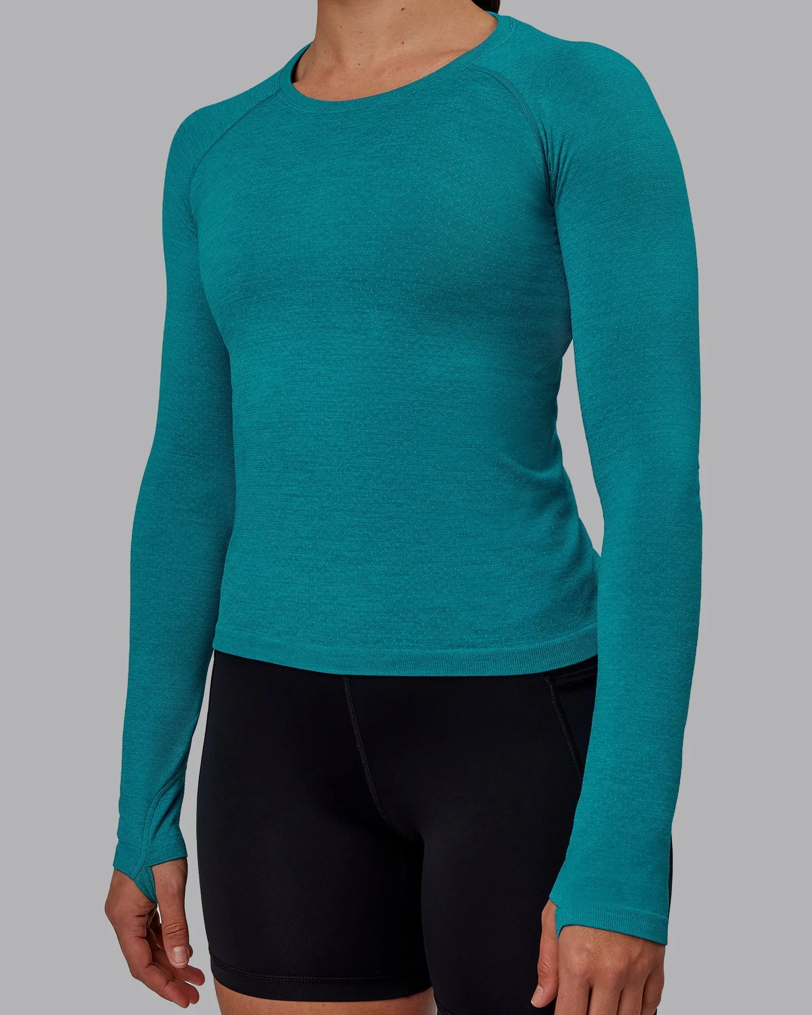 AeroFLX  Seamless Long Sleeve Tee - Blue Bird Marl