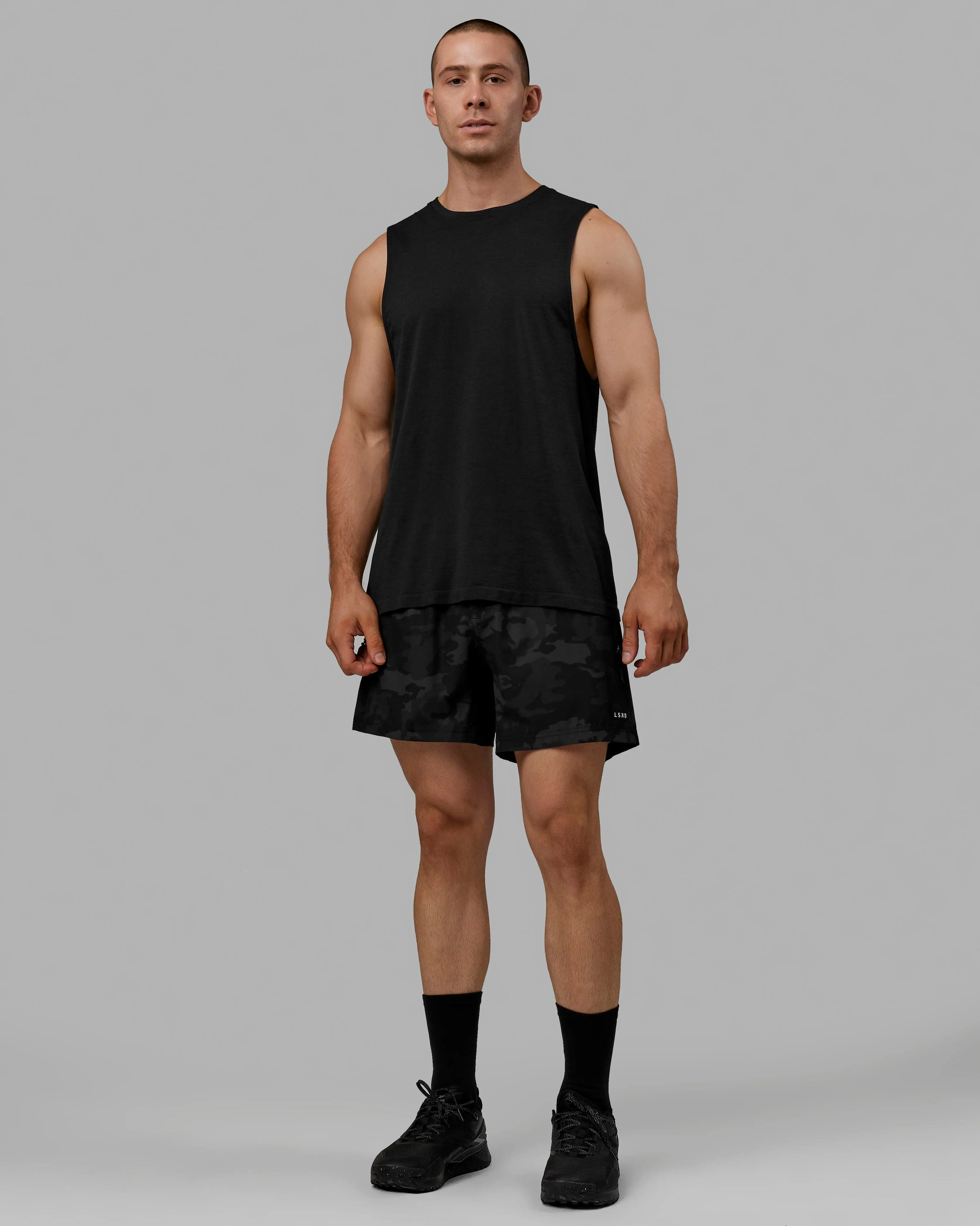 AeroFLX  Seamless Muscle Tank - Black Marl