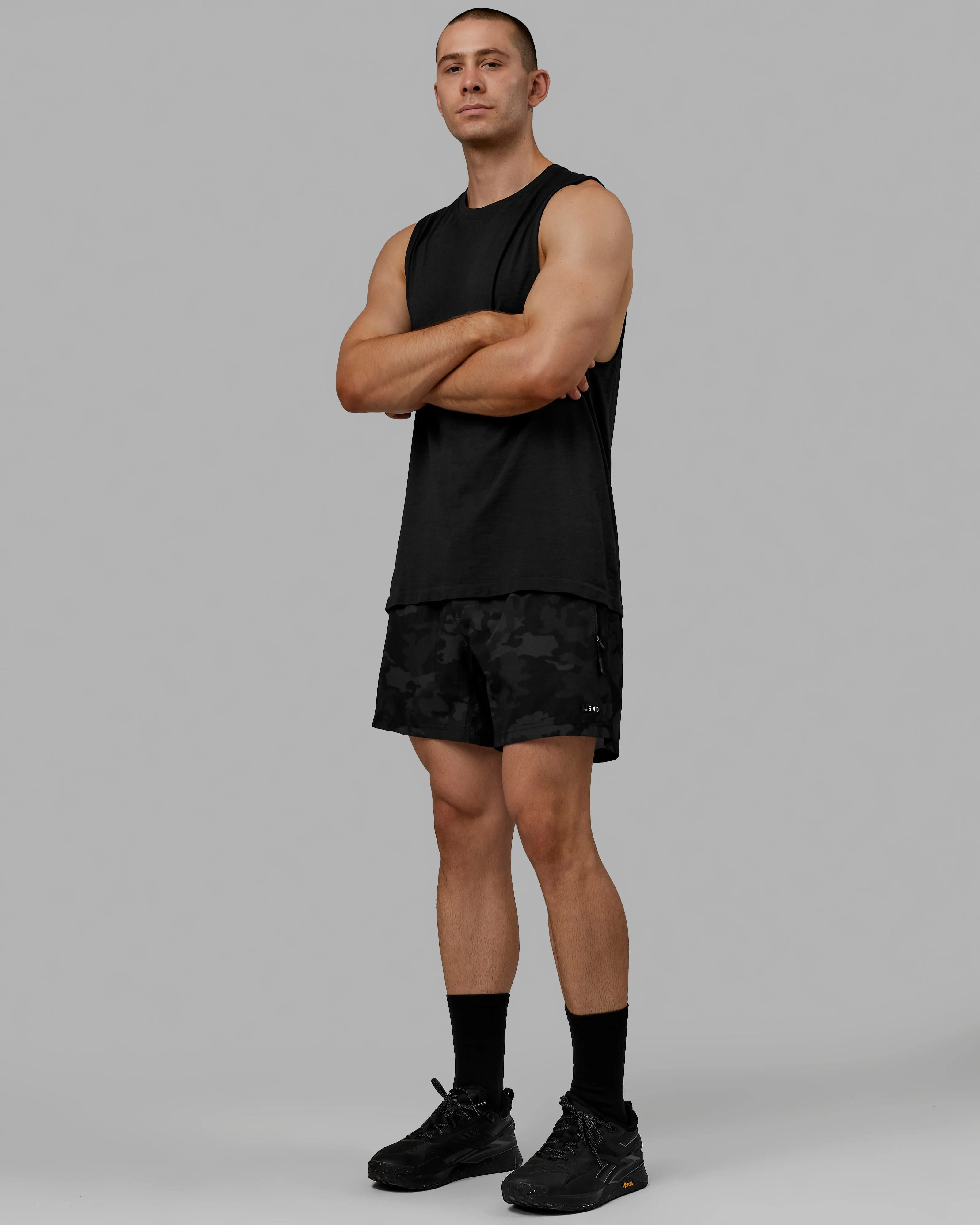 AeroFLX  Seamless Muscle Tank - Black Marl