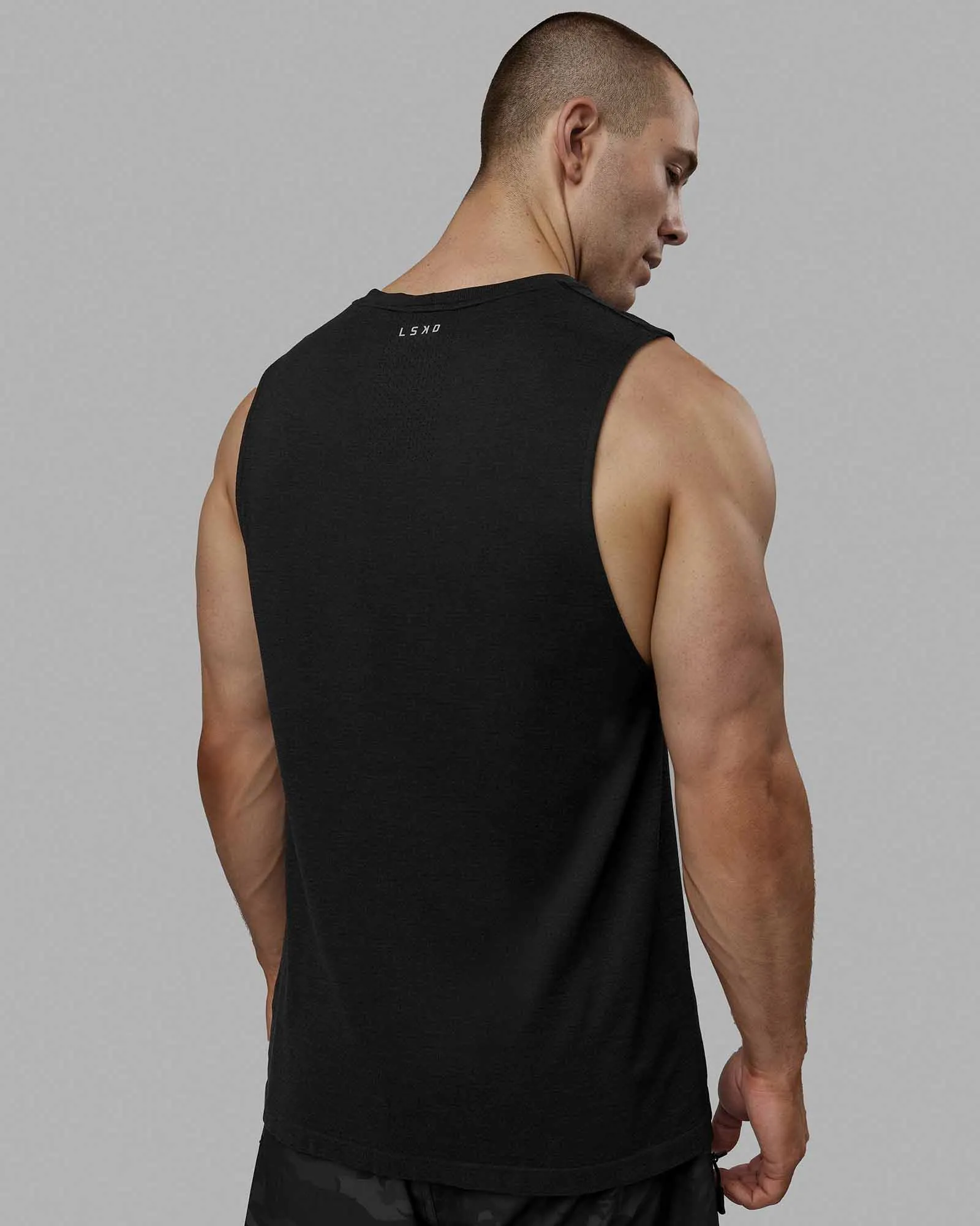 AeroFLX  Seamless Muscle Tank - Black Marl