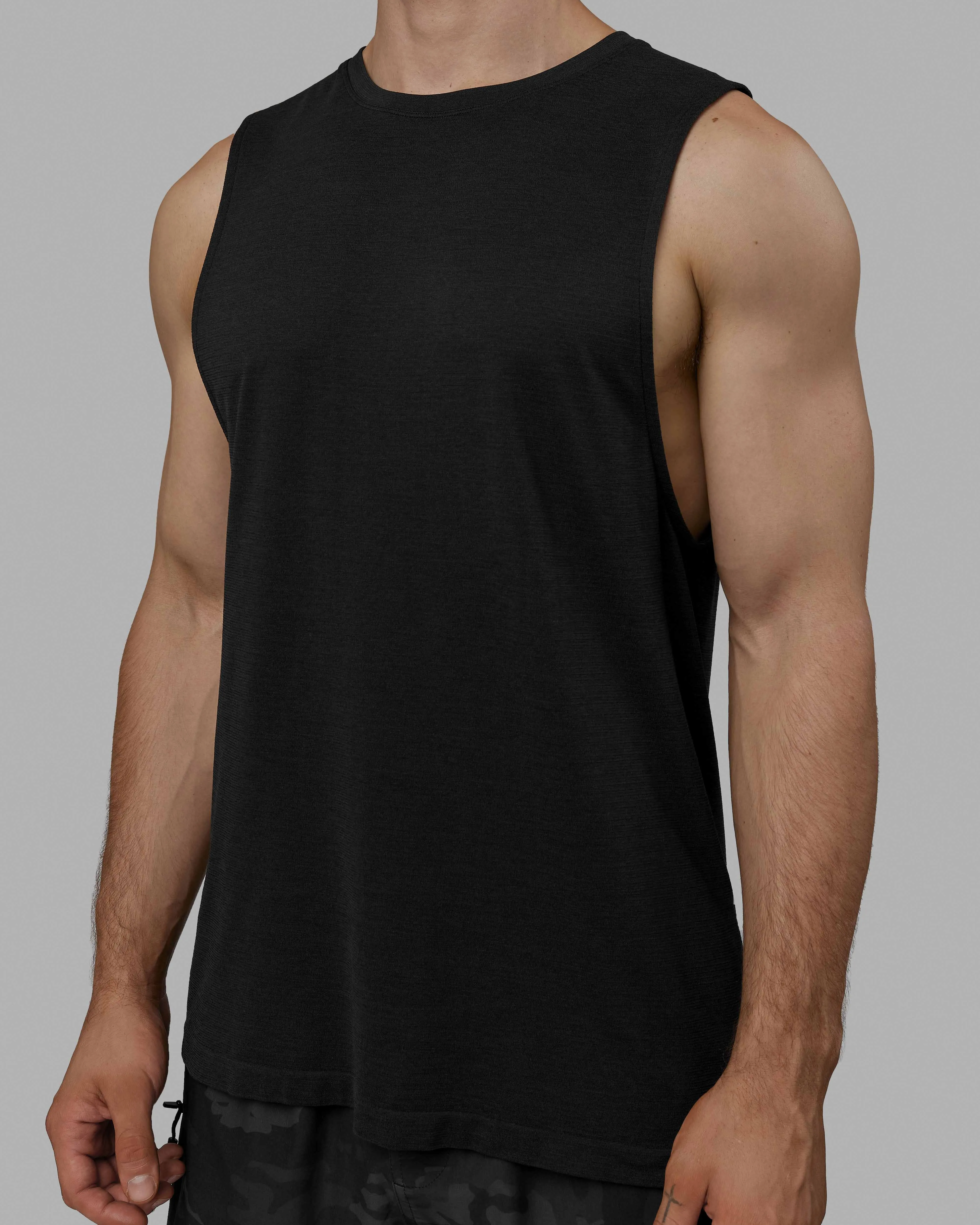 AeroFLX  Seamless Muscle Tank - Black Marl