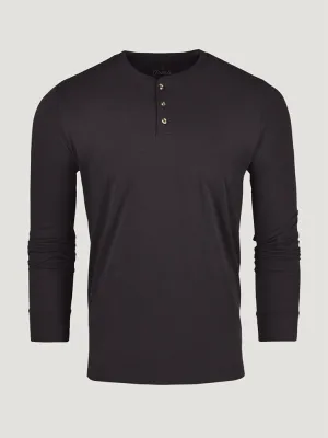 Anchor Black Long Sleeve Henley