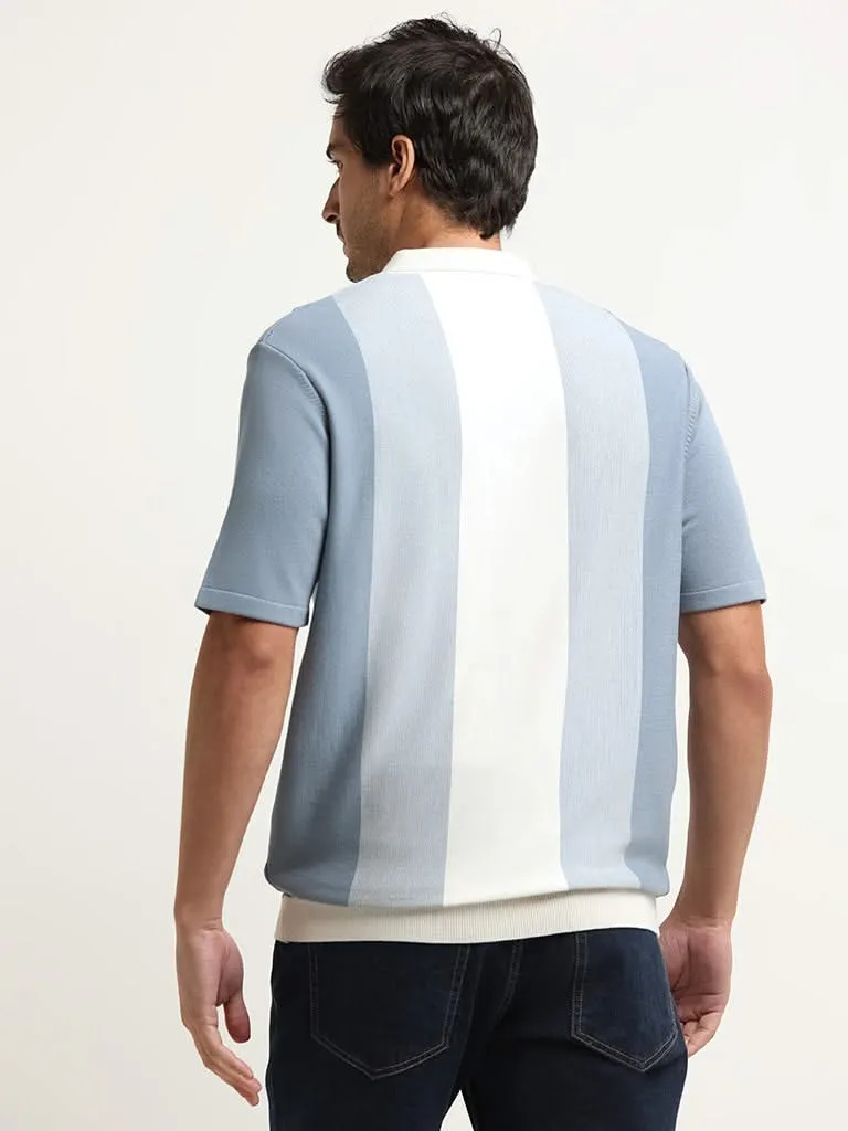 Ascot Blue Striped Relaxed Fit T-Shirt