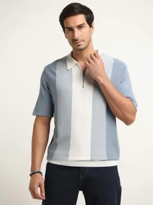 Ascot Blue Striped Relaxed Fit T-Shirt