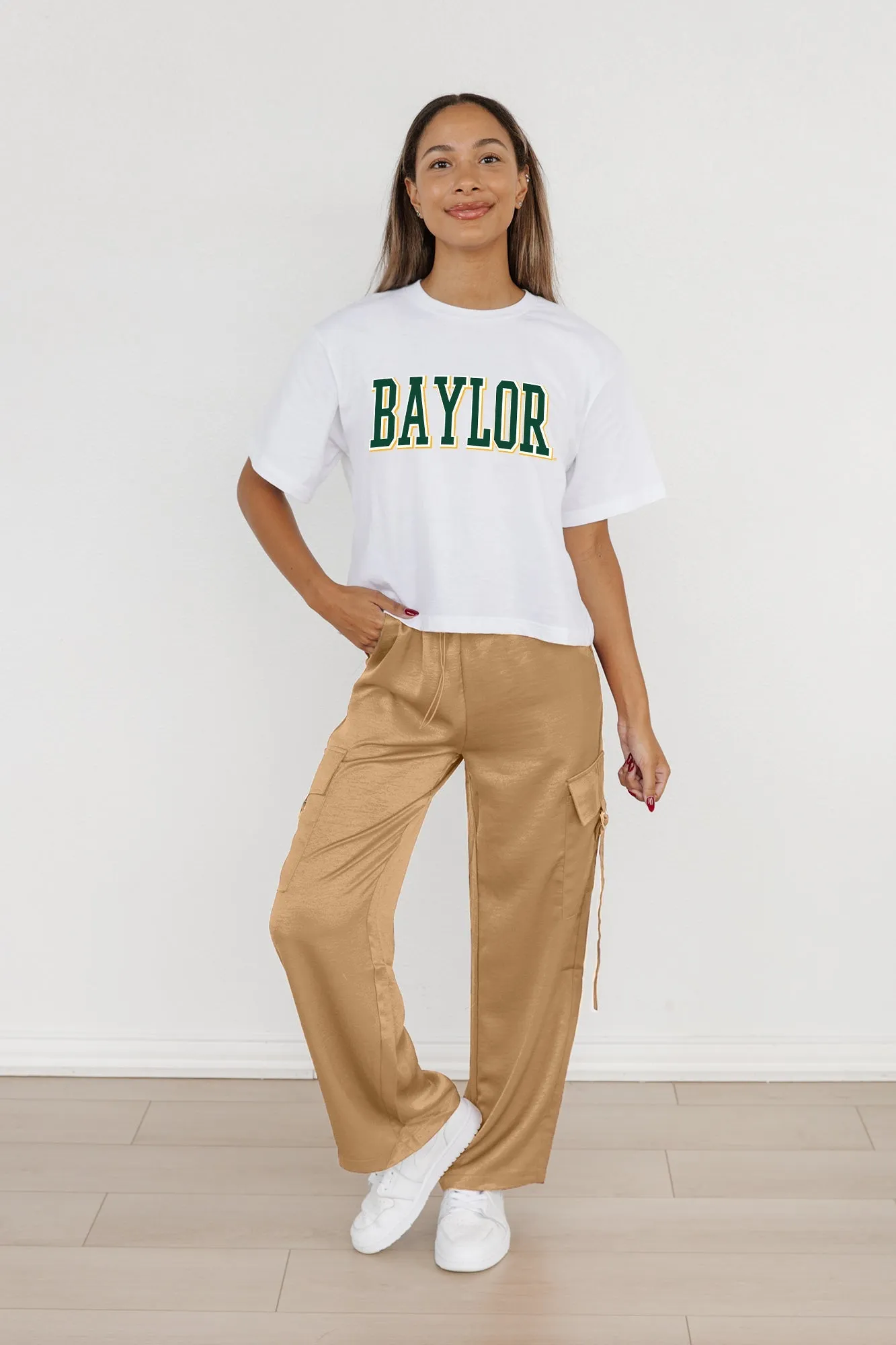 BAYLOR BEARS ALL-STAR APPEAL BOXY FIT WOMEN'S CROPPED TEE BY MADI PREWETT TROUTT