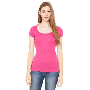 Bella   Canvas Women's Berry Sheer Mini Rib Short-Sleeve Scoop Neck T-Shirt