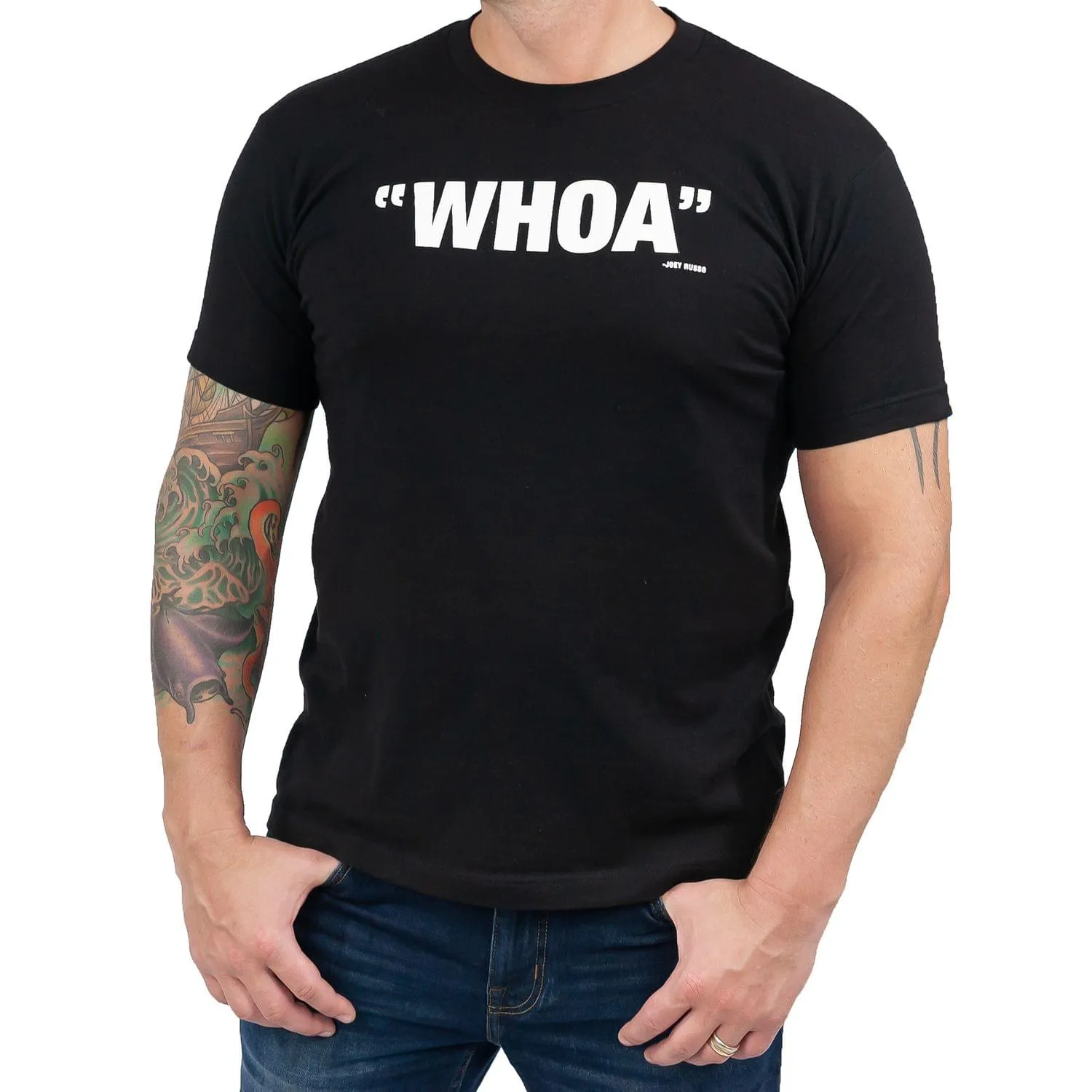 Blossom "Whoa" Men's Black Cotton T-Shirt