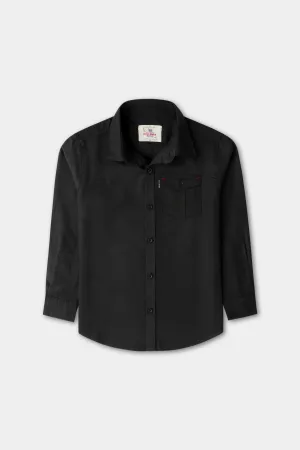 Boys Jet Black Chambray Shirt