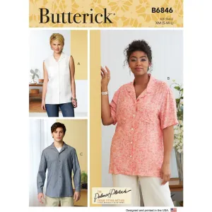 Butterick Pattern B6846 Unisex Button-Down Shirts