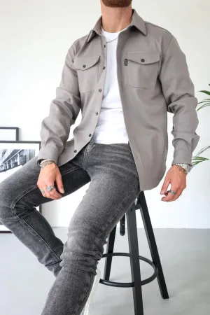 Capo Long sleeve Tailored fit Overshirt - GREY