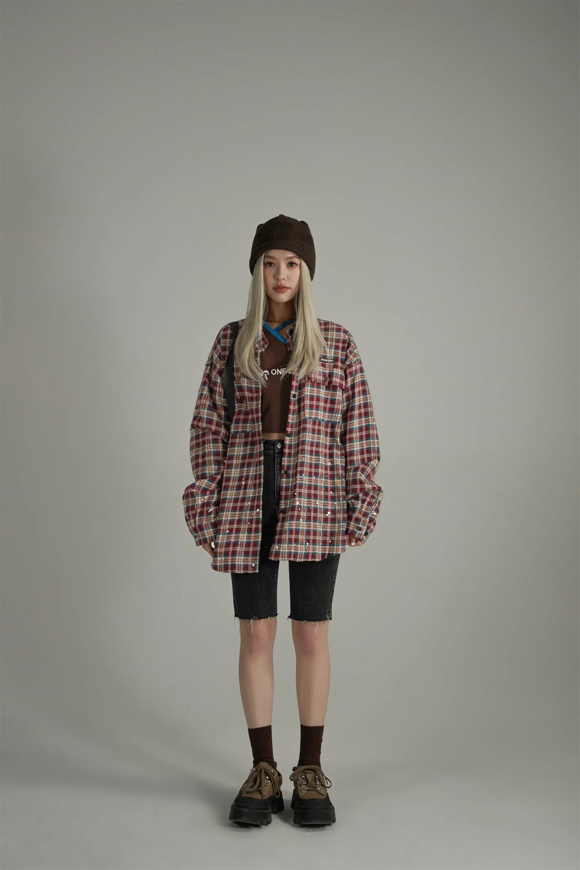 Check Loose-Fit Flannel Shirt