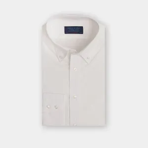 Contemporary Fit, Button Down Collar, 2 Button Cuff Shirt In Plain White