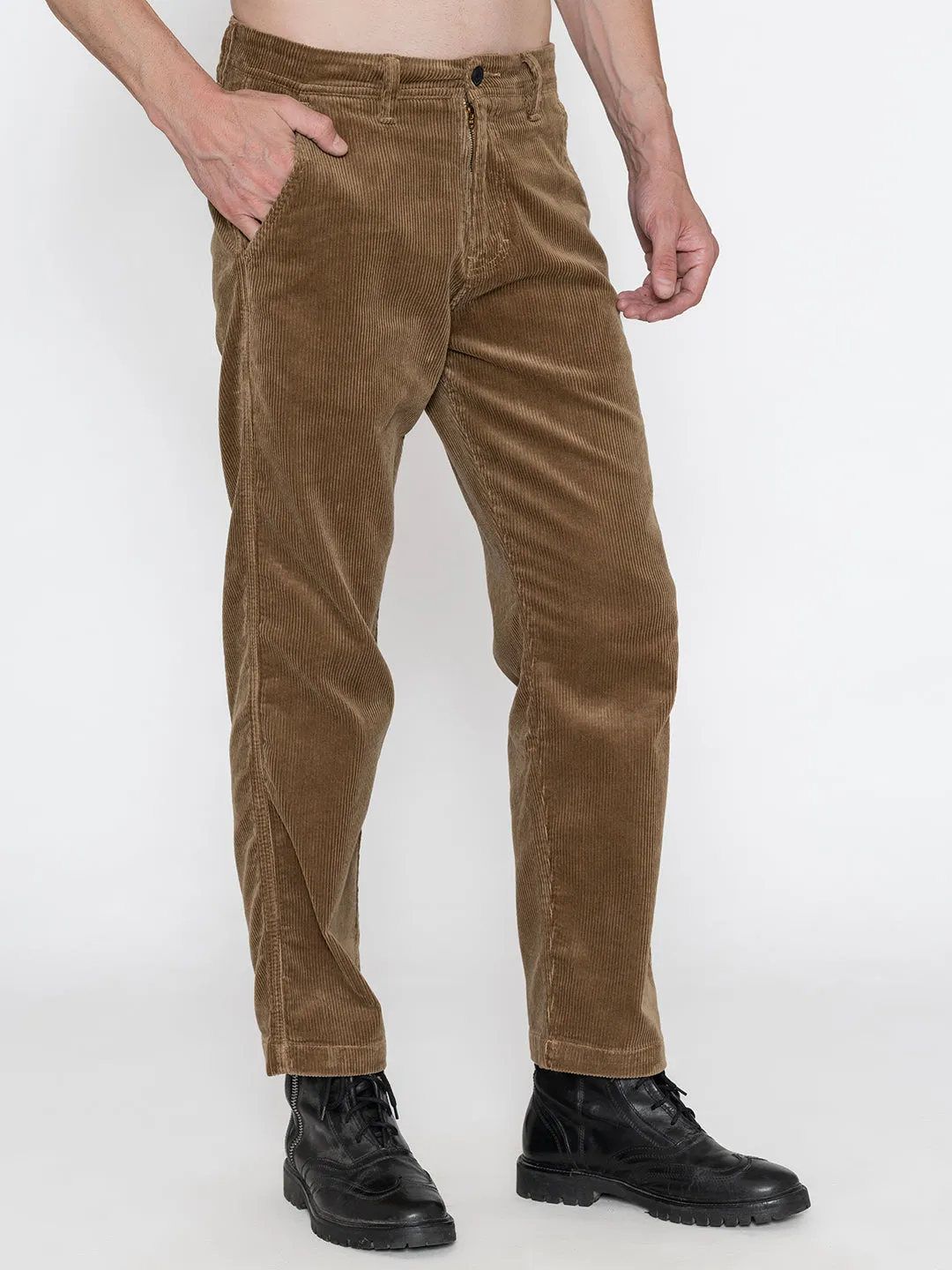 Corduroy khaki pants.