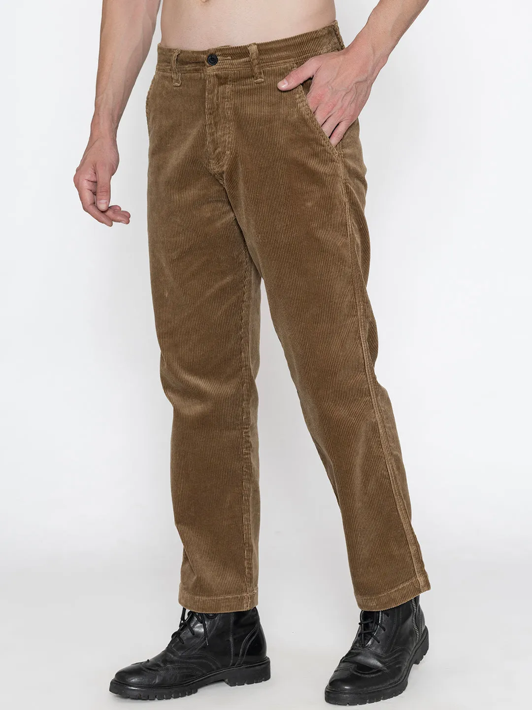 Corduroy khaki pants.