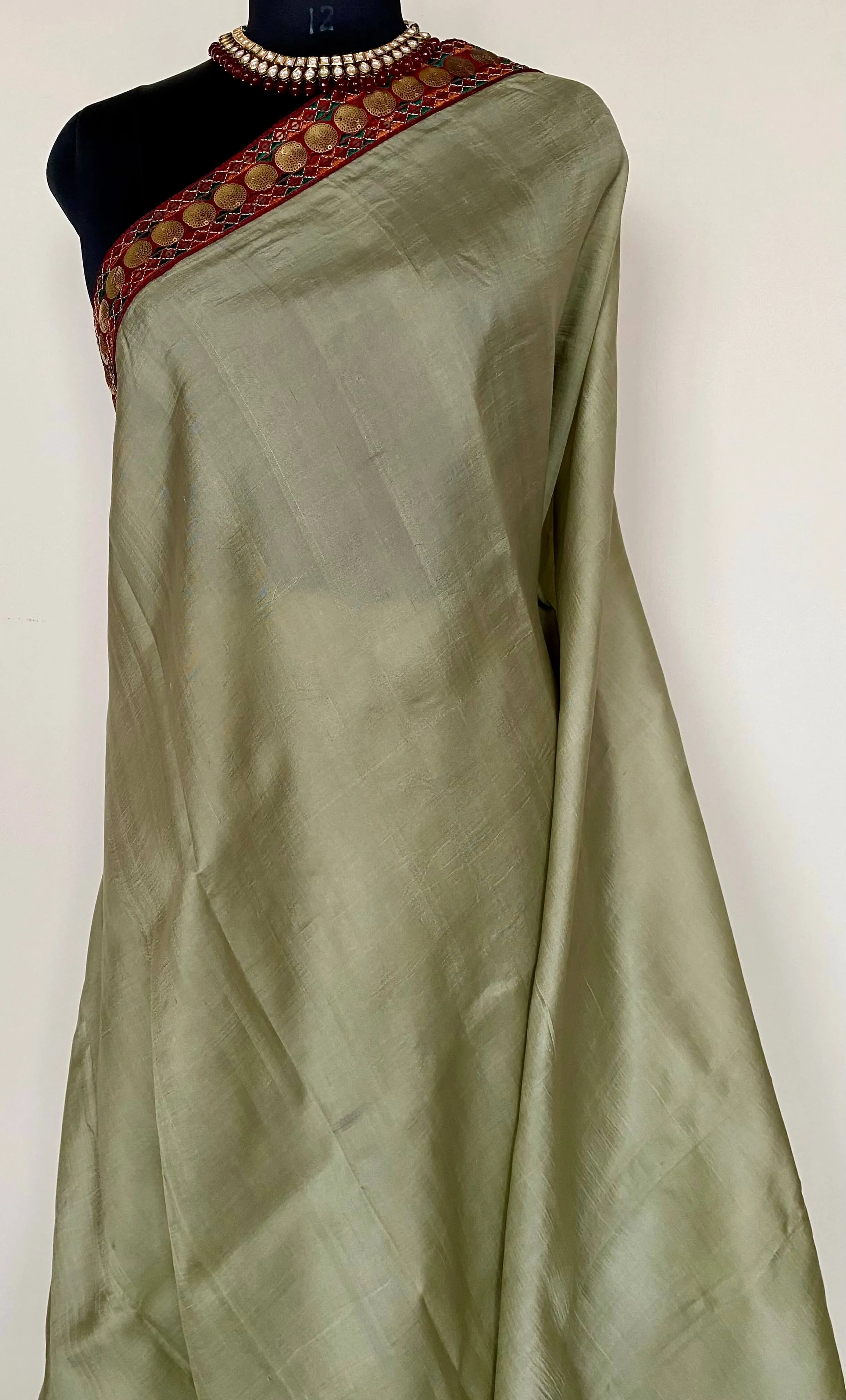 DHVANI- ELEGANT GREY KHADI SILK SAREE, TIMELESS SOPHISTICATION