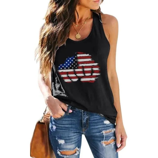 Freedom American Flag Usa Stars Stripes Patriotic Graphic Tee