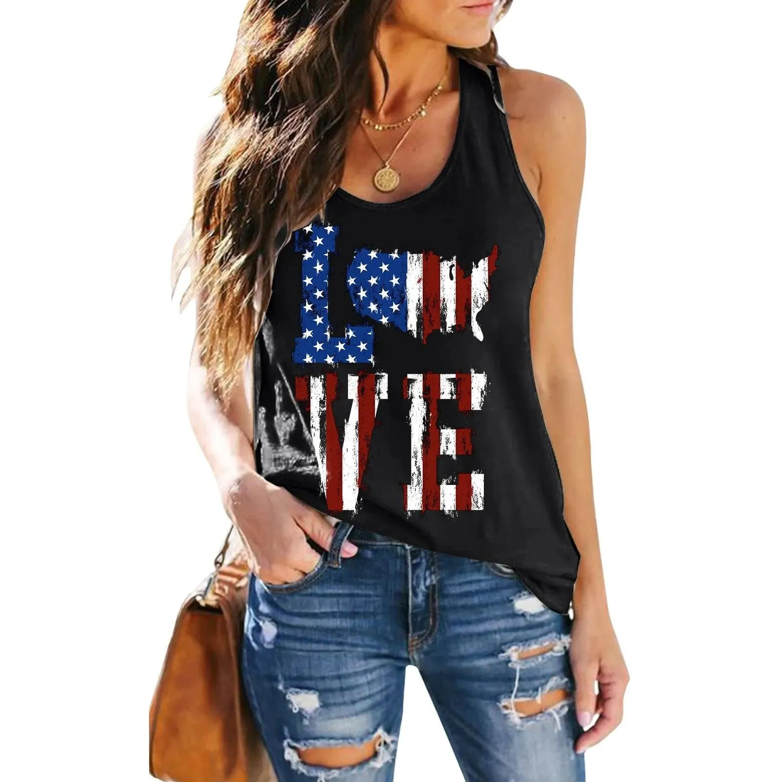 Freedom American Flag Usa Stars Stripes Patriotic Graphic Tee