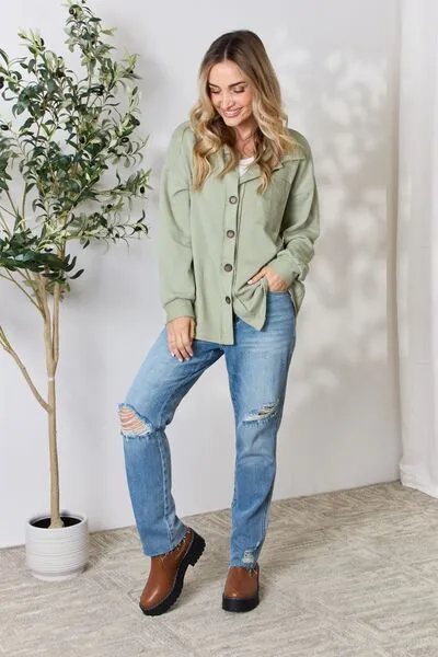 Full Size Button Down Long Sleeve Shirt