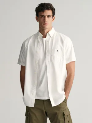 Gant Men White Solid Button-down Collar Long Sleeves Shirt