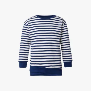 Girl's Regular Fit Striped Sweat Tee