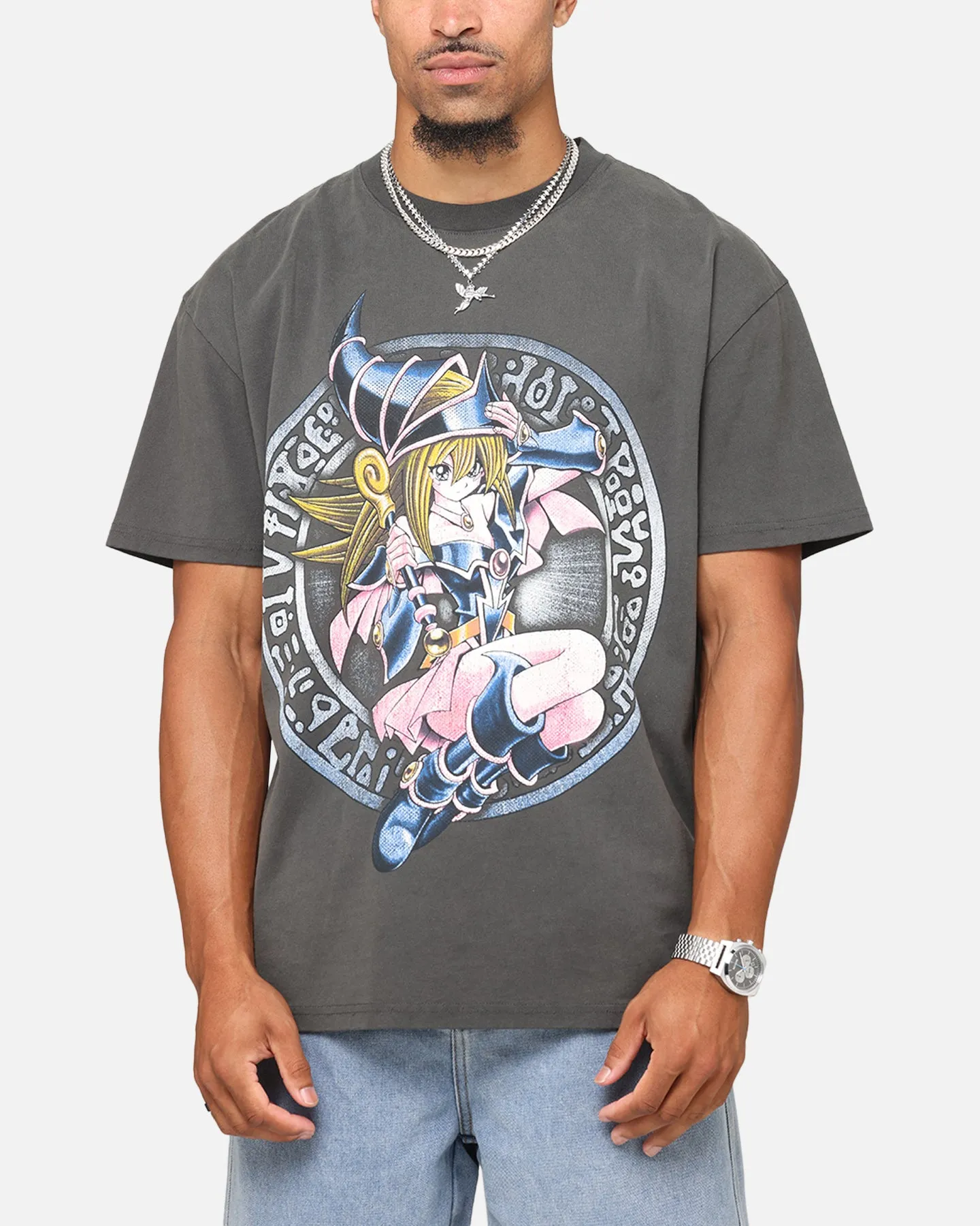 Goat Crew X Yu-Gi-Oh! Dark Magician Girl Card Heavy T-Shirt Black Wash