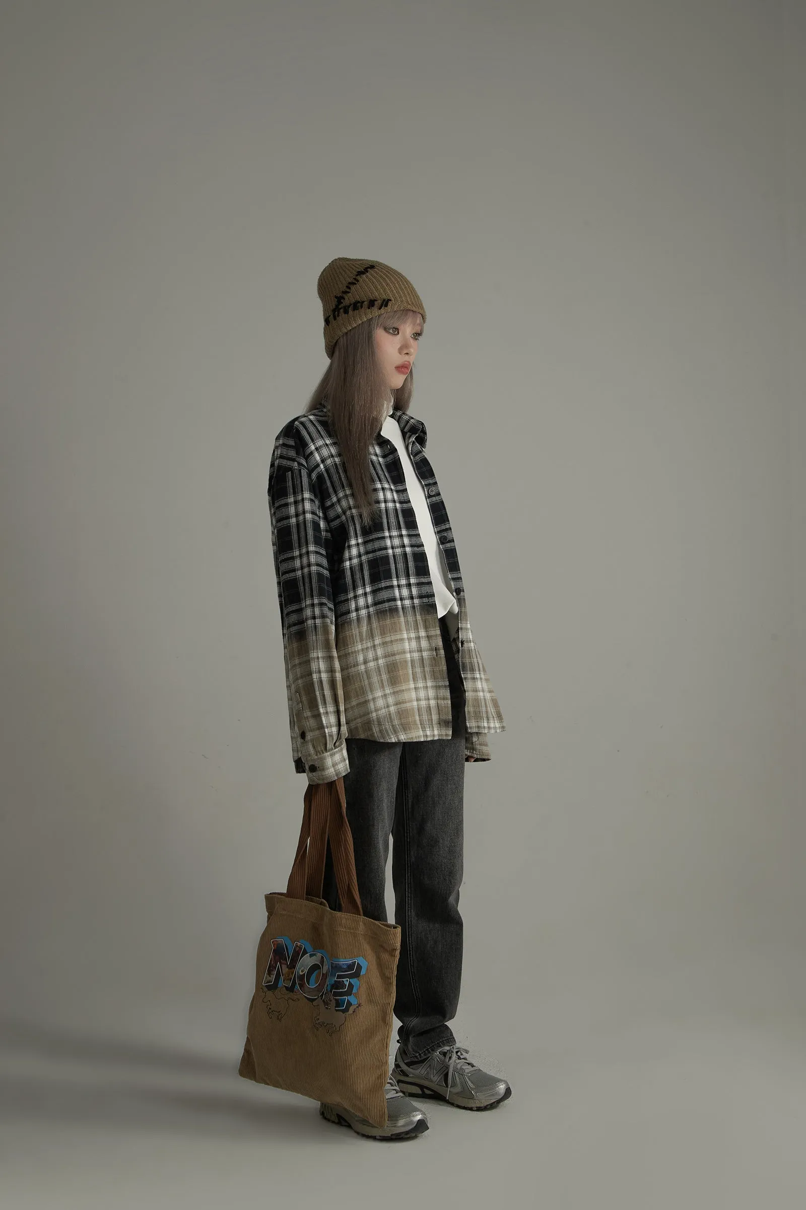 Gradient Check Loose Fit Shirt