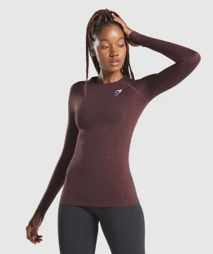 Gymshark Vital Seamless Long Sleeve Top - Brown Marl