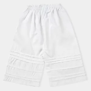 Infant Girls Cotton Pleated Culotte-White