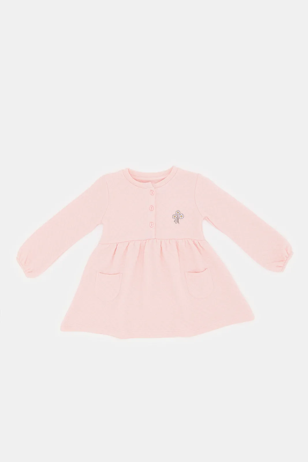 Infant Girls Pink Quilted Dress