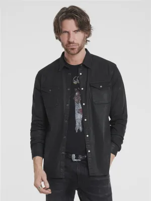 John Varvatos MARSHALL Western Shirt - Black Coated