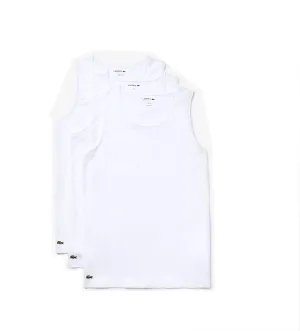 Lacoste Men's Essentials 3 Pack 100% Cotton Slim Fit Tanks