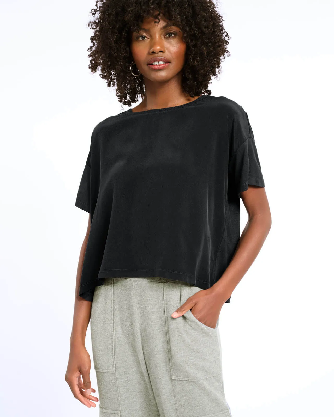 Lima Silk Mix Boxy Tee