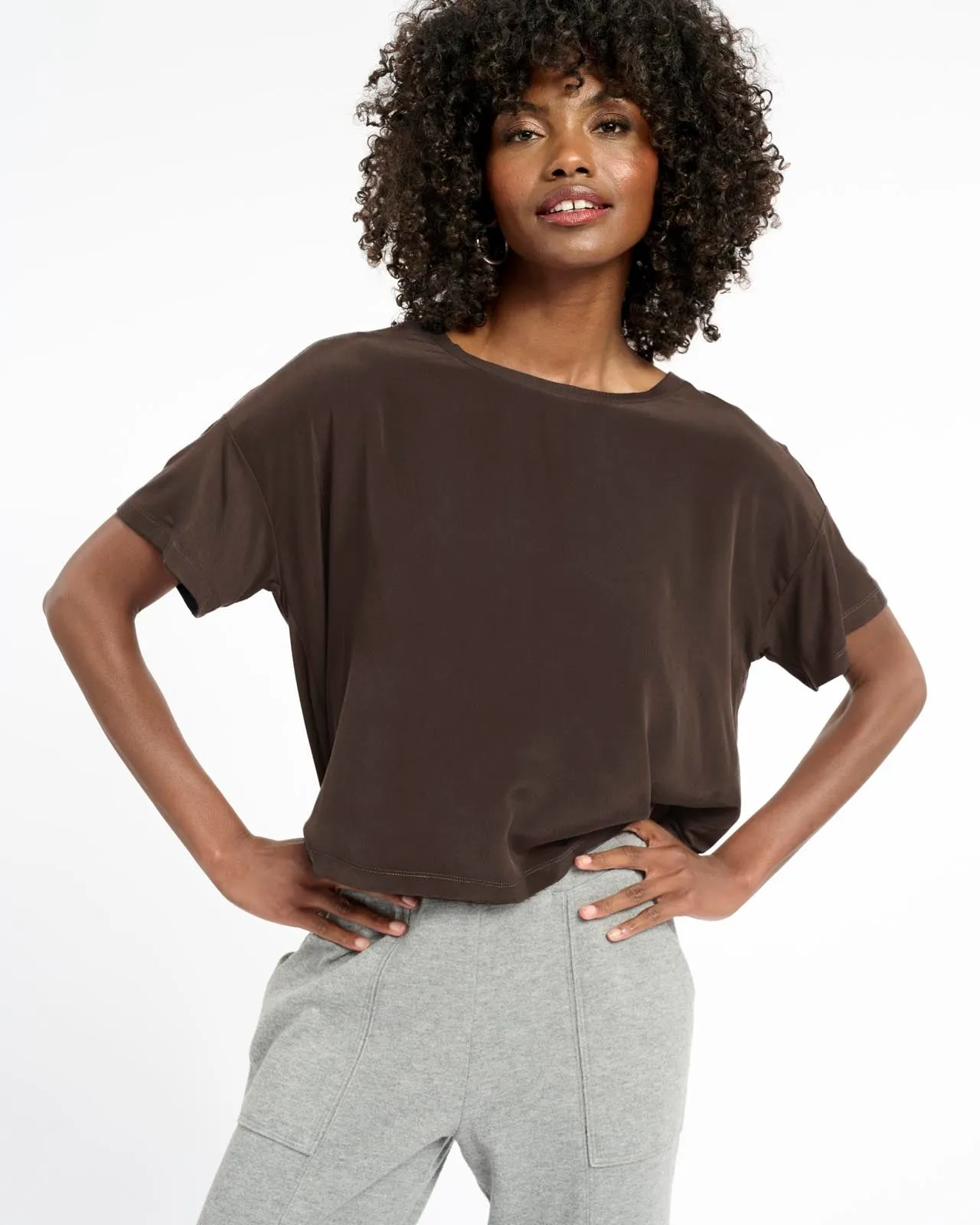 Lima Silk Mix Boxy Tee