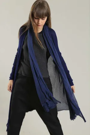 Long Bamboo Cardigan in Indigo Navy Blue