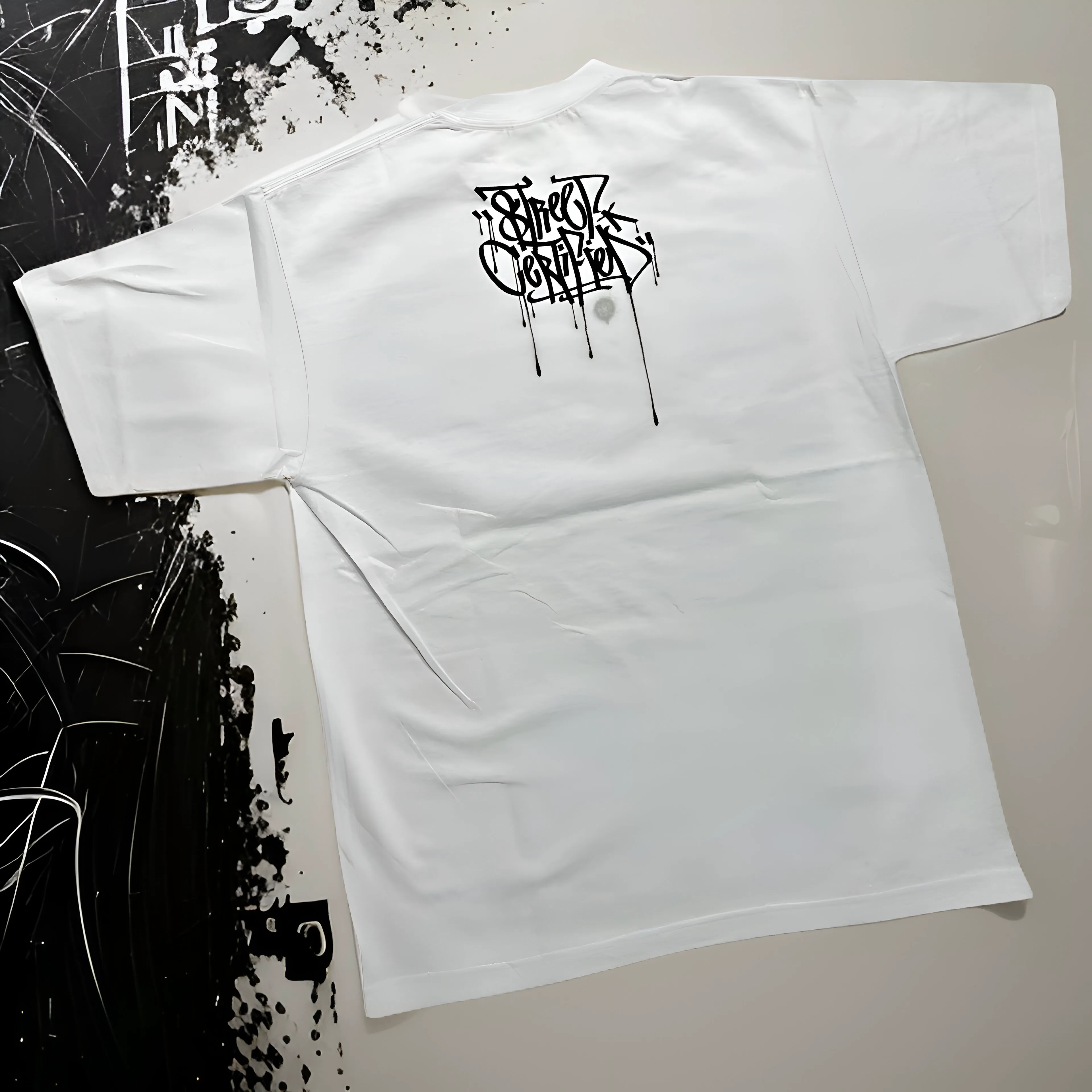 *<SC>* (WHITE) ~WOLF DREAMCATCHER~ HEAVY COTTON JUMBO PRINT TEES