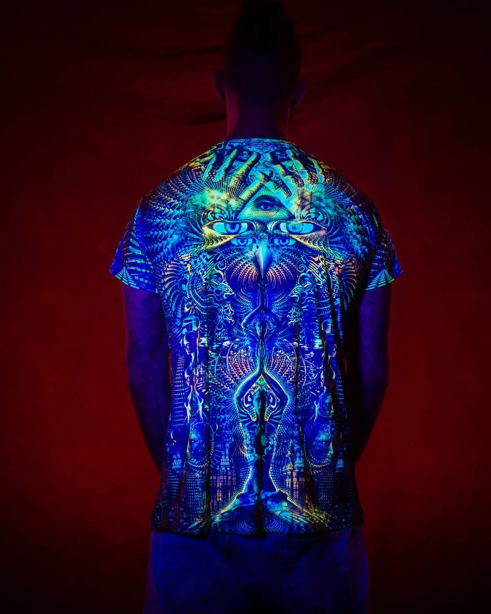 Mens Rave Shirt | Psy Clothing | Sacred Geomery Shirt | Fractal Shirt | Petra (TS)