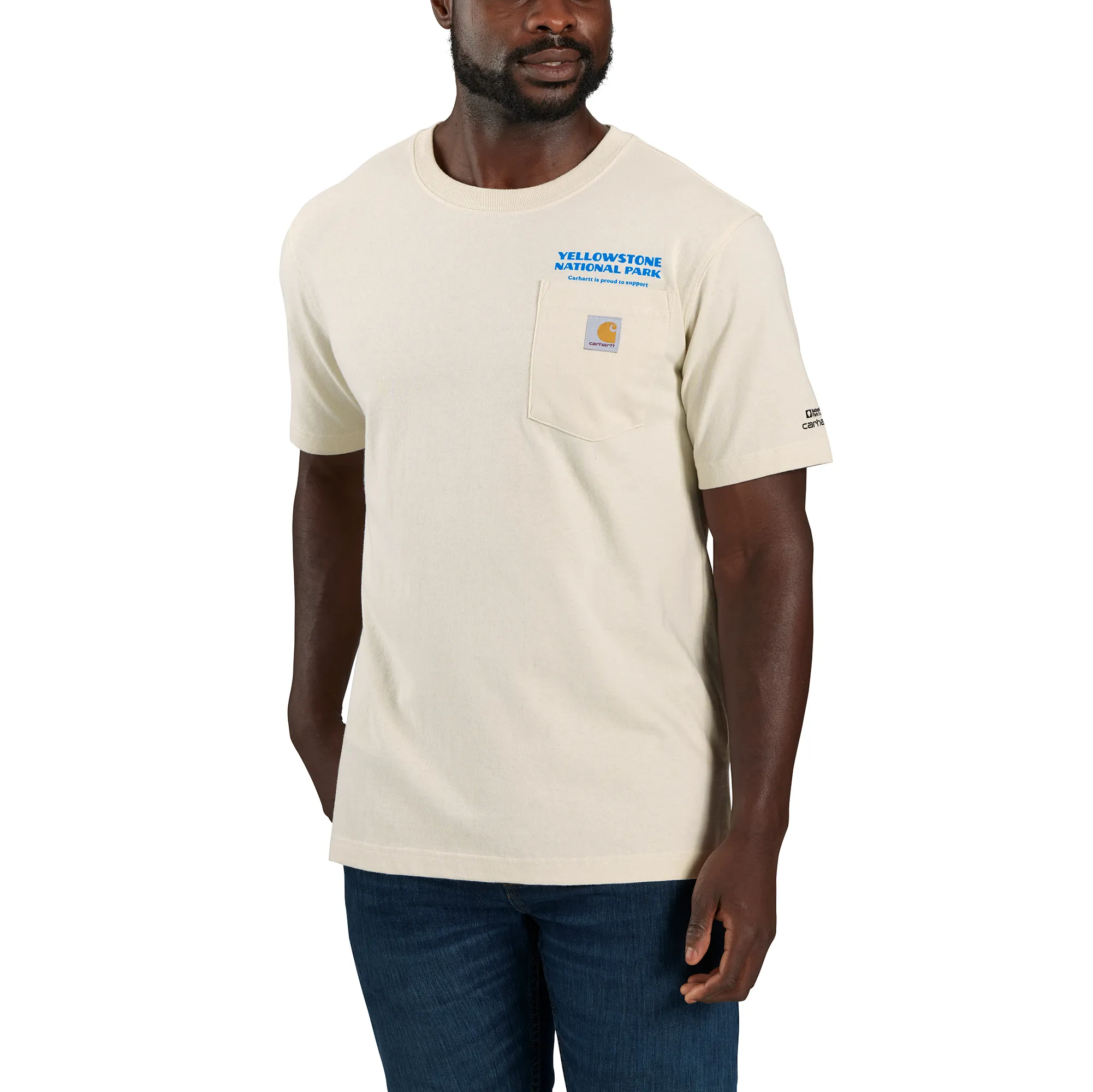 Men's Relaxed Fit Heavyweigh Short-Sleeve Yellowstone National Park Graphic T-Shirt