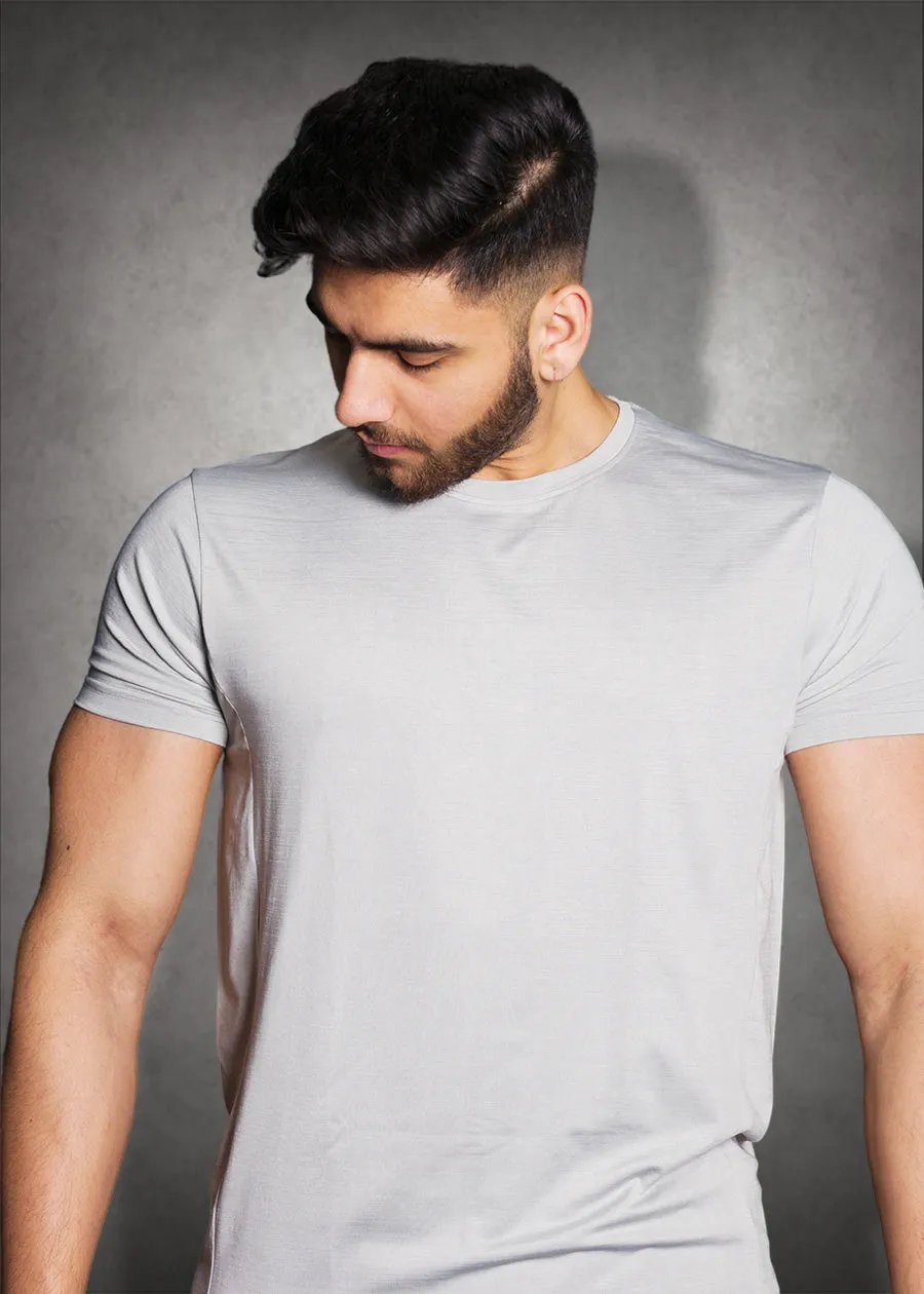 Mens Sweat in Style Round Neck Half sleeve T-shirt - Steel Grey