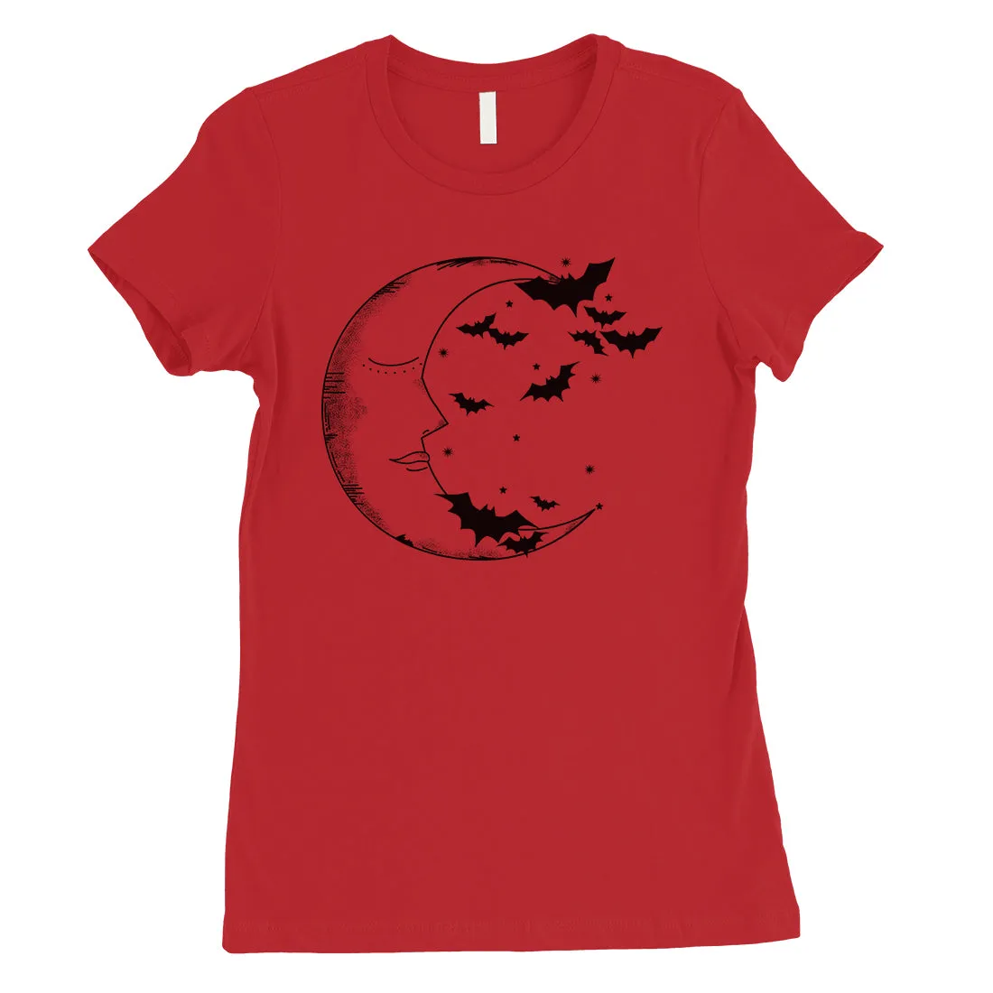 Moon And Bats Womens T-Shirt