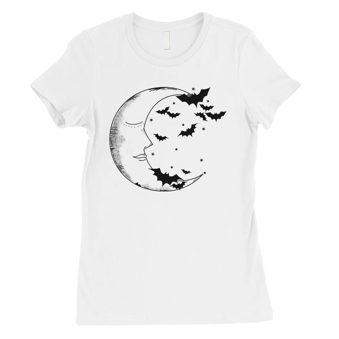 Moon And Bats Womens T-Shirt