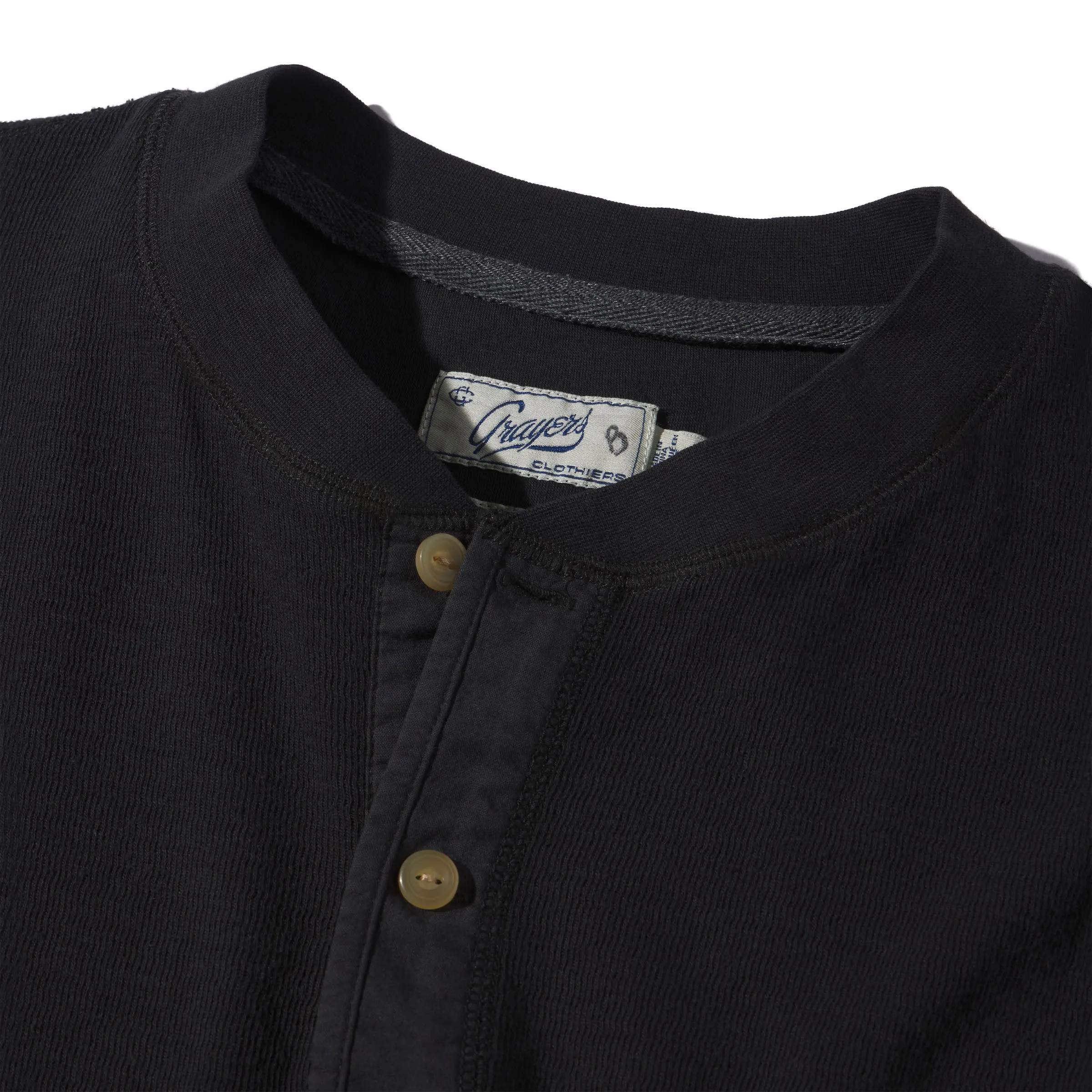 New Windsor Double Cloth Henley - Ebony