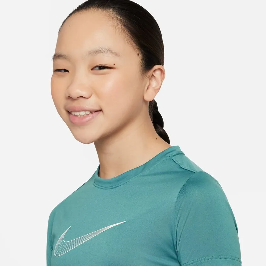 Nike Dri-FIT One Big Kids' (Girls') Short-Sleeve Training Top - Green