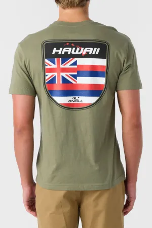 O'NEILL HAWAII BADGE TEE - GREEN