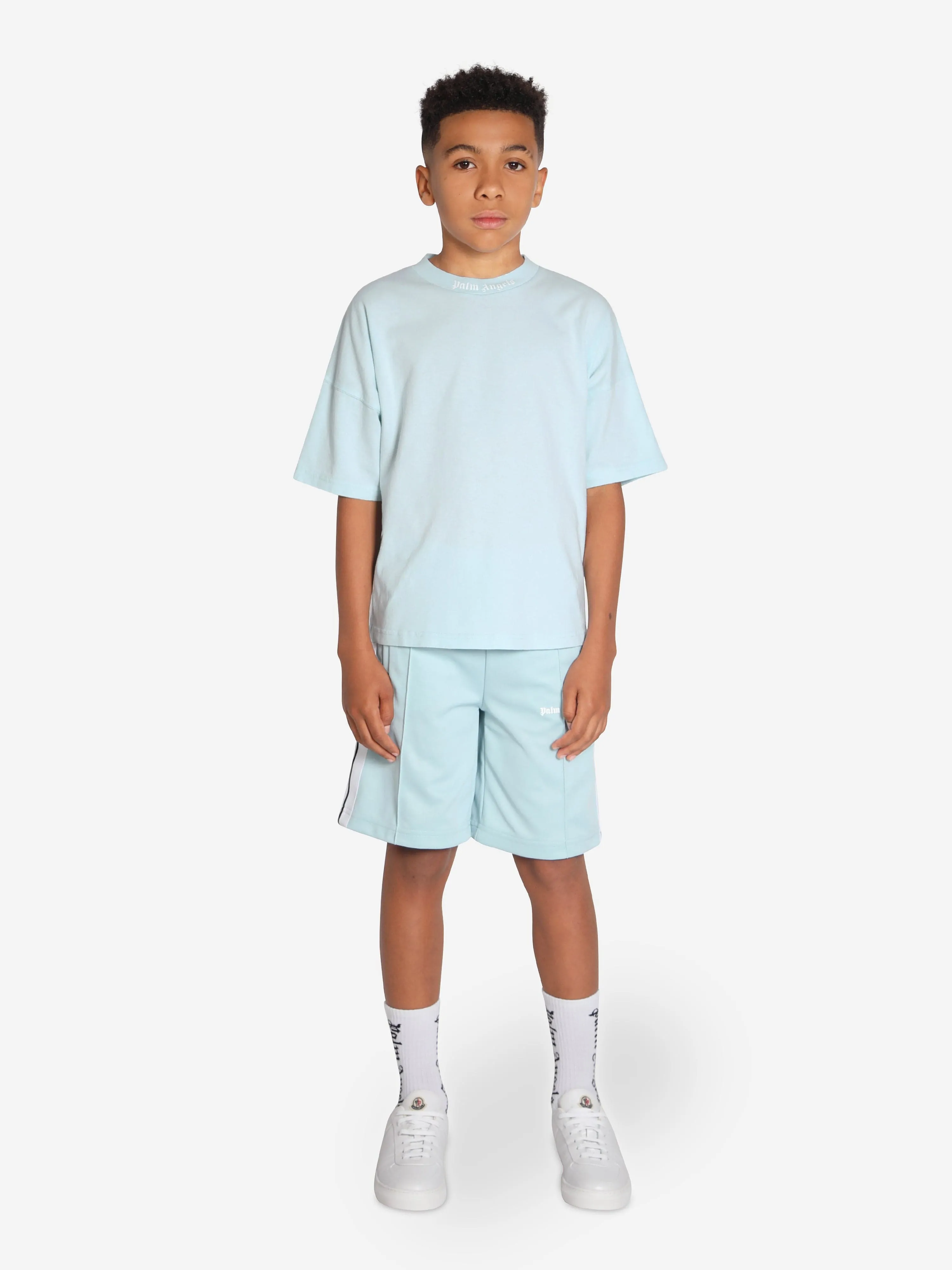 Palm Angels Boys Classic Overlogo T-Shirt in Blue