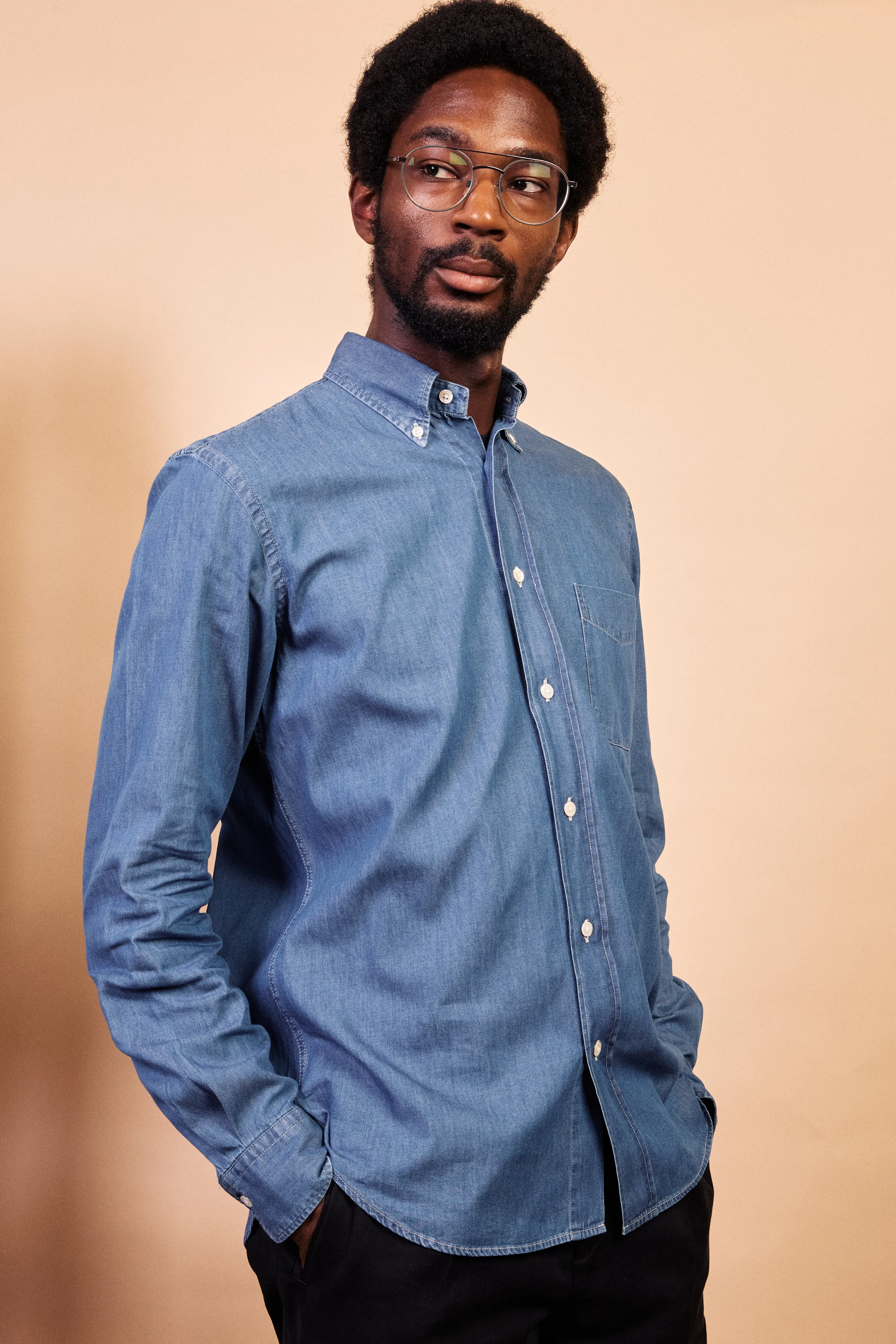 Pitt Cotton Shirt - Indigo