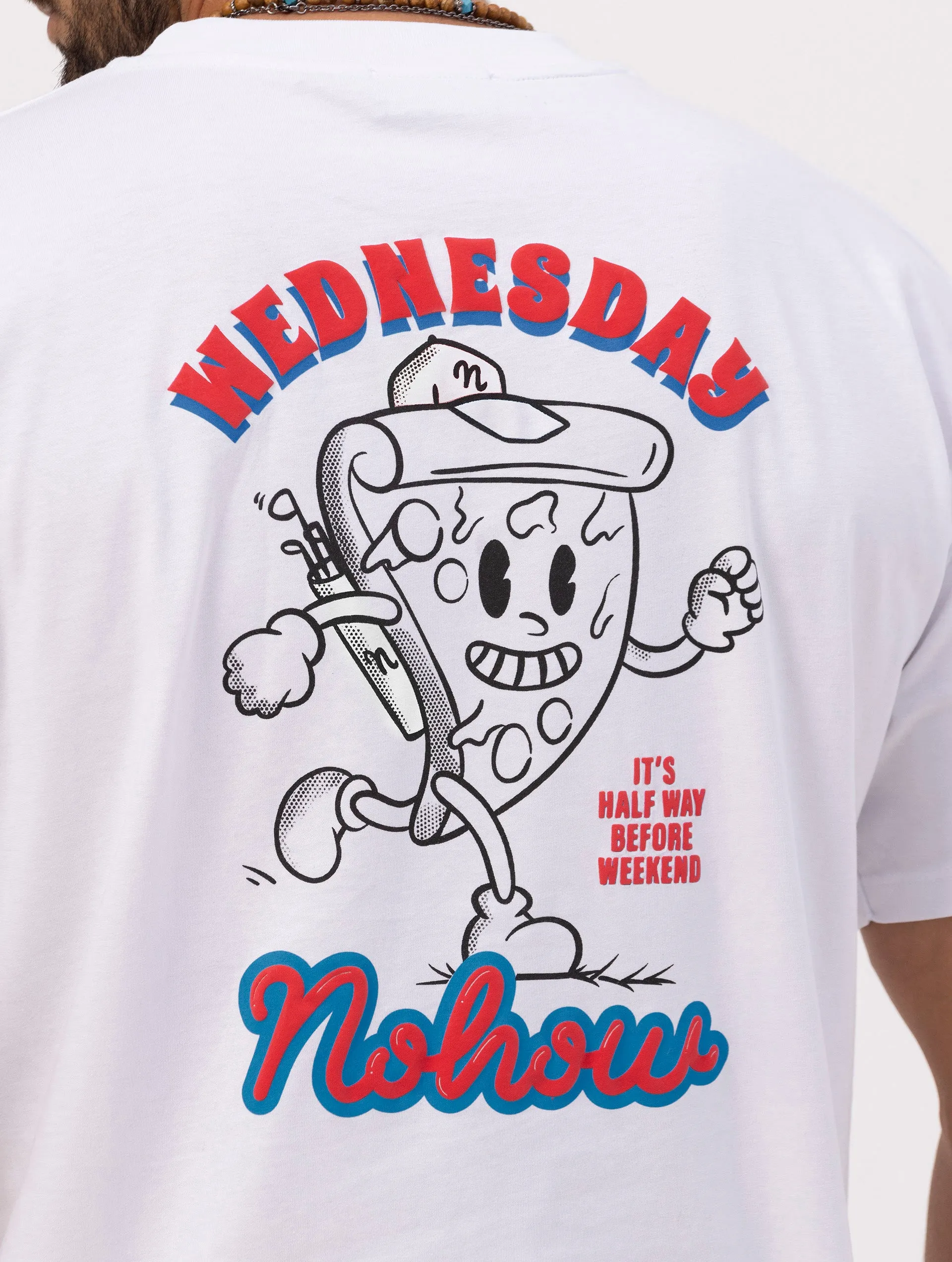 PIZZA PRINTED T-SHIRT IN WHITE